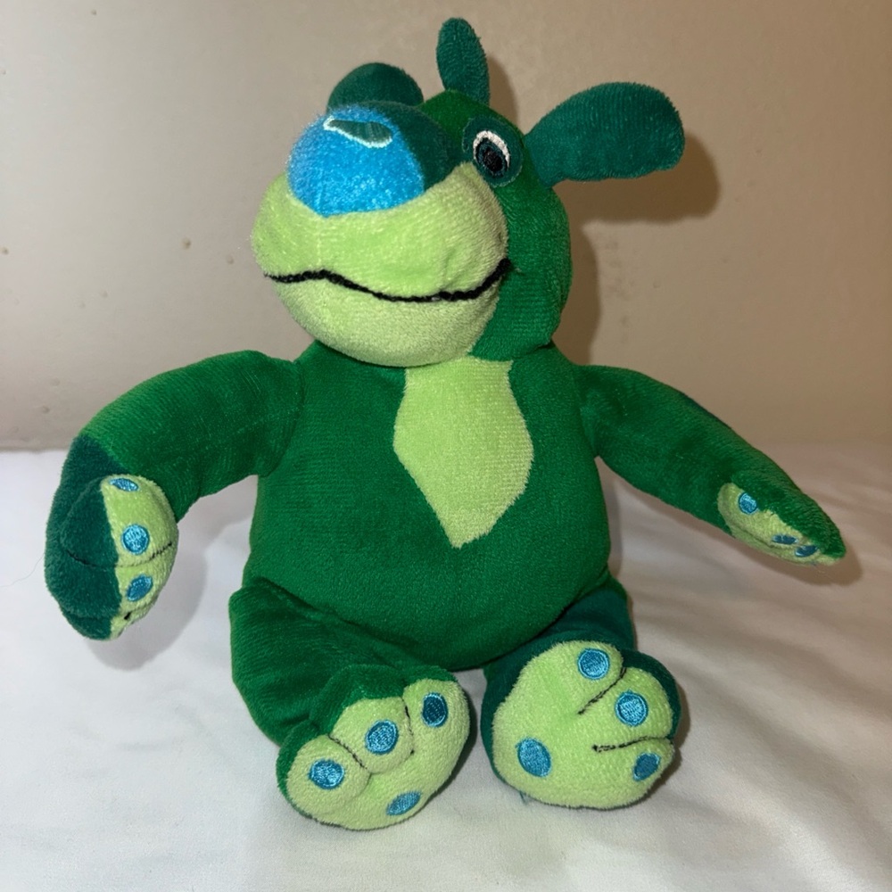Adorable Boz Green Plush Toy with Blue Accents